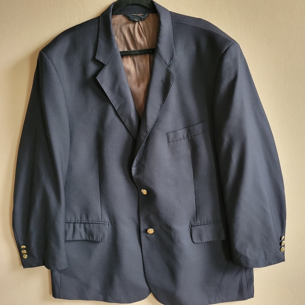 Baroni 100% Wool Super 150s‎ Navy Blazer Size 50R